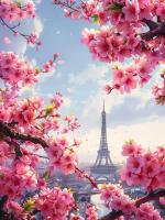 Холст с красками 30х40 см по номерам (30 цв.) Париж в цветах (арт. Х-5200)