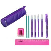 Пенал мягк. тубус 65*210 с наполн. 9пр(руч 4, лин 1,точ 1 ,кар 1 ,марк 1) ПТ-05 Фиол 5218633