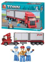 Купить РыжКот Конструктор пластиковый Sluban Город.Большой красный грузовик (345 деталей,3 фигур.) Арт. M в БУКВАЕШКА