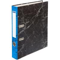 Папка-регистратор. OfficeSpace, А4+, 50 мм, мрамор, черная, синий корешок
