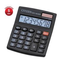 Калькулятор настольный Citizen SDC-805BN, 8 разр., двойное питание, 102*124*25мм, черный
