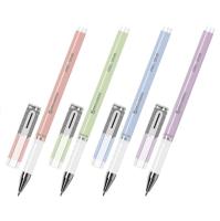 Ручка гелевая BRAUBERG, ЧЕРНАЯ, корпус ассорти, узел 0,5мм, линия 0,35мм, 144039