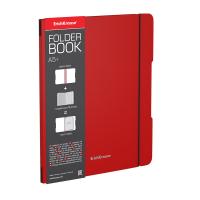 Тетрадь на резинке FolderBook, А5+, 48 листов, клетка, красная