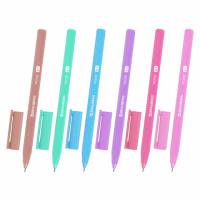 Самсон Ручка шариковая BRAUBERG TRIOS, СИНЯЯ, трехгранная, ассорти, игольчатый узел 0,7 мм, линия п