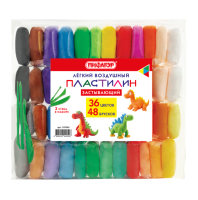 Пластилин супер лёгкий воздушный застывающий 48 штук, 3 стека, ПИФАГОР