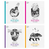 Тетрадь 96л., А5, клетка ArtSpace "Рисунки. Bright dreams", матовая ламинация, выборочный УФ