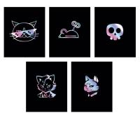 Тетрадь А5 48л. Скрепка. Клетка. TOTAL BLACK. Cat and mouse