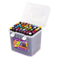 Маркеры для скетчинга двусторонние BRAUBERG ART DEBUT "BLACK", 48 шт., пласт-ый кейс,152130