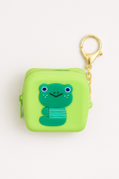 Брелок-кошелек силиконовый с карабином "Лягушонок" желтый 6*6 см