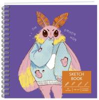 Скетчбук А5 40л. (195х195), Евроспираль. Привет, я Моль!, твердая обложка 7БЦ