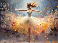 Холст с красками 40х60 см по номерам (в коробке) (30 цв.) Танец балерины (арт. Х-7916)