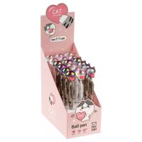 Ручка шариковая автоматическая MESHU "Cats Lovers" синяя, 0,7мм, корпус ассорти