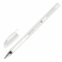 Самсон Ручка гелевая BRAUBERG "White Pastel", БЕЛАЯ, корпус прозрачный, узел 1 мм, линия письма 0,5