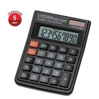 Калькулятор настольный Citizen SDC-022S, 10 разр., двойное питание, 87*120*22мм, черный