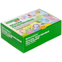 Самсон Краски пальчиковые пастельные для малышей от 1 года, 6 цветов по 40 мл, BRAUBERG KIDS, 19239
