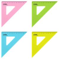 Треугольник 45°, 12см Стамм, прозрачный флуоресцентный, 4цв. ТК44