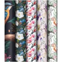  Упаковочная бумага глянц. 70*100см, MESHU "Весеннее настроение", 80г/м2, ассорти 5 дизайнов