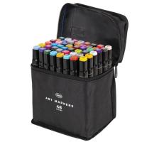 Самсон Маркеры для скетчинга двусторонние, НАБОР 48 шт, текстильный чехол, WBZ, 152573