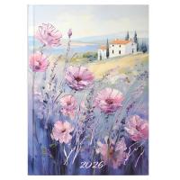 Ежедневник датированный 2026 А5, 145х205 мм Цветы Тосканы, 160 л., тв., арт. 71537