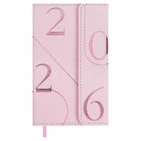 Еженедельник датированный 2026 95х155 мм, Бьянчини розовый, 64 л., арт. 70353