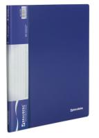 Папка 10 вкладышей BRAUBERG стандарт, синяя, 0,5 мм, 221591