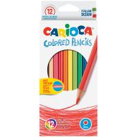 Карандаши цветные Carioca, 12 цветов, грифель 3 мм, шестигранные