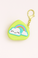 Брелок-кошелек силиконовый с карабином "Облачко" желтый 6*6 см