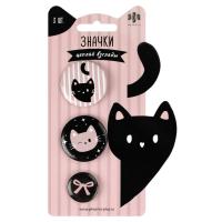 Значки закатные Розовые коты ( 3 шт. в наборе) арт. 71105 / 50