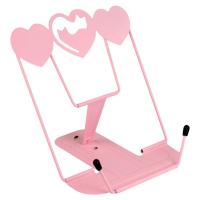 Подставка для книг из металла Коты и сердечки, розовый, арт. 69360
