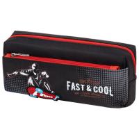 Самсон Пенал ЮНЛАНДИЯ, 2 отделения, полиэстер, Skate, черный, 21х6х9 см, 270276