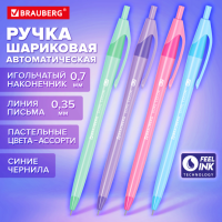 Ручка шариковая масляная автоматическая BRAUBERG, СИНЯЯ