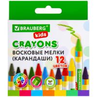 Самсон Восковые мелки BRAUBERG KIDS, НАБОР 12 цветов, 271696