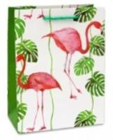 Пакет подарочный Тропические фламинго, 18х23х10 см