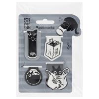 Закладки магнитные для книг, 4шт., MESHU "Meow Sy", соф-тач