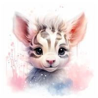 Холст с красками 20х20 см по номерам (16цв) "Малыши-животные" Красочный малыш зебры 