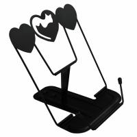 Подставка для книг из металла Коты и сердечки, черный, арт. 69618