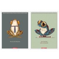 Блокнот А5 60л Лягушки 13746/2-EAC, клетка твин УФ лак