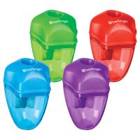 Точилка пластиковая "Spike", 1 отверстие, контейнер, ассорти, дисплей Berlingo BBp_15003