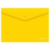 Папка-конверт на кнопке Berlingo "City Style", А4, 200мкм, непрозрачная, желтая