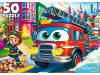 Купить ПАЗЛЫ 50 элементов. БОЛЬШАЯ ПОЖАРНАЯ МАШИНА  (арт. УК50-0213) в БУКВАЕШКА