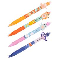 Ручка гелевая стираемая автоматическая MESHU "Cool cats" синяя, 0,5мм, корпус ассорти, с топ