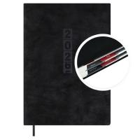 Ежедневник датированный 2026 А6+, Тиволи Глосс черный, 176 л., крем.офсет, арт. 70297