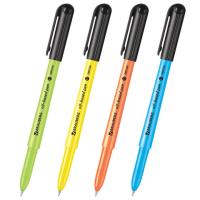 Самсон Ручка шариковая масляная BRAUBERG "Fine Neon", СИНЯЯ, корпус ассорти, узел 0,7 мм, линия пис