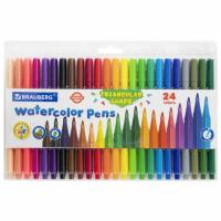 Самсон Фломастеры трехгранные 24 цвета, вентилируемый колпачок BRAUBERG, ПВХ-упаковка, 152194