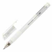 Самсон Ручка гелевая с грипом BRAUBERG "White", БЕЛАЯ, пишущий узел 1 мм, линия письма 0,5 мм, 1434