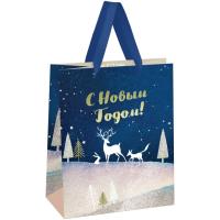 КанцРЦ Пакет подарочный 18*23*10см MESHU "Christmas magic", фольга, блестки,   матовая ламинация