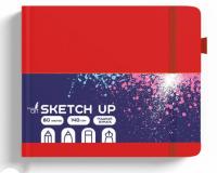 Скетчбук (140х140) 80л. SKETCH UP. Красный 7Б.Искус.кожа.