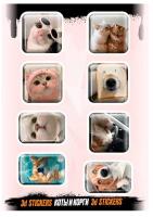 Леголит Объёмные наклейки NALEPKING "Коты и корги", артикул RSM_0004, 1 лист(ов), 4816224304772