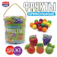 Сахарное драже с хрустящей начинкой "Прикольные фрукты" ассорти, 12 г, КАНДИ КЛАБ, ш/к 82752
