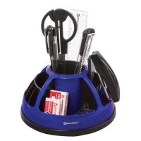 Канцелярский набор BRAUBERG, 10 предметов, вращ. конструкция, черно-синий, 231930